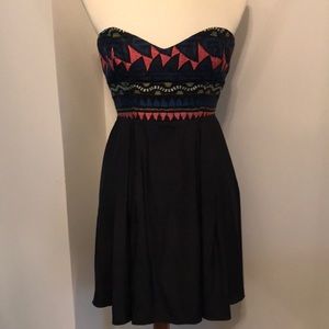 Parker Embroidered Strapless Dress.